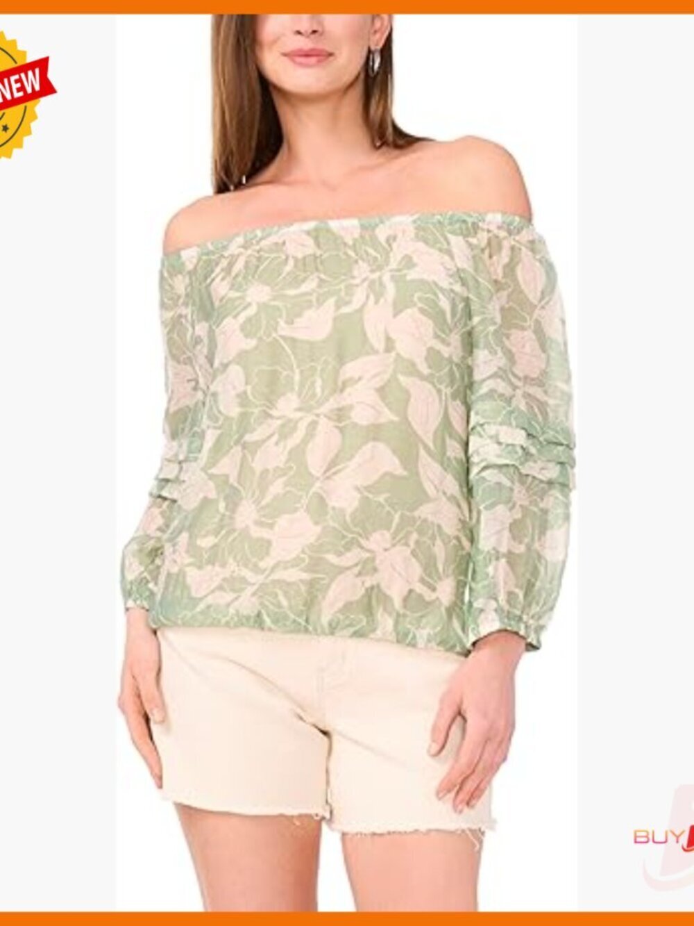 Long Sleeve Pleated Peasant Blouse, Rayon Lawn Fabric, Regular Fit